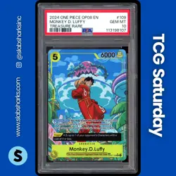 2024 ONE PIECE 500 YEARS IN THE FUTURE #OP07-109 MONKEY.D.LUFFY TREAS R. PSA 10 - Image 1