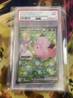 Pokemon TCG Journey Together Lillie's Clefairy EX Card 184/159 Sir PSA 9 Mint - Image 1