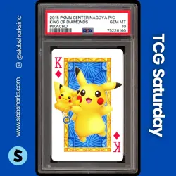 2015 POKEMON CENTER NAGOYA PLAYING CARDS PIKACHU KING OF DIAMONDS PSA 10 - Image 1