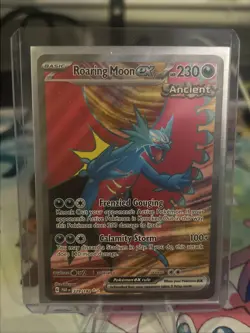 Pokemon TCG Roaring Moon EX Full Art Holo Ultra Rare Card 229/182 Paradox Rift - Image 1