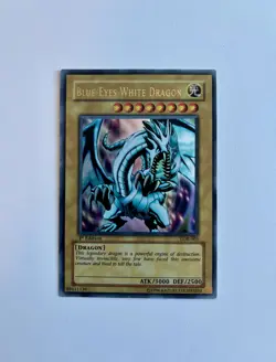 Blue Eyes White Dragon LOB-001 1st Asian TCG Yu-Gi-Oh! Card LP - Image 1