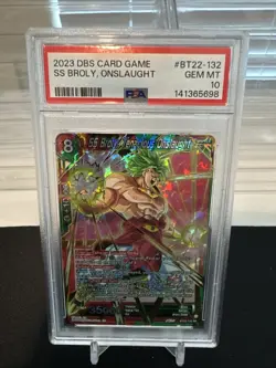 SS Broly Tenacious Onslaught BT22-132 SR Foil Dragon Ball Super Card Game PSA 10 - Image 1