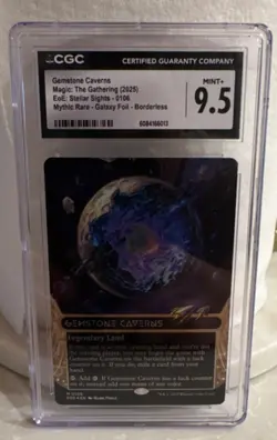Magic: The Gathering Gemstone Caverns Borderless Galaxy Foil Mythic Rare CGC 9.… - Image 1