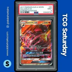 2017 POKEMON SUN & MOON BURNING SHADOWS #25/147 SALAZZLE GX HOLO PSA 9 - Image 1