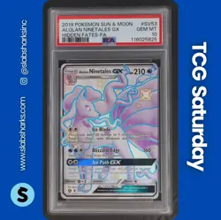 2019 POKEMON SM HIDDEN FATES ALOLAN NINETALES GX SHINY VAULT RARE PSA 10 - Image 1