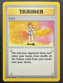 Pokemon TCG Lass Trainer 75/102 Base Set Shadowless Rare Vintage - Image 1