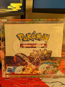 Pokemon TCG Scarlet and Violet 3 Obsidian Flames Booster Box Sealed W/ Acrylic - Image 1
