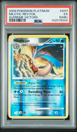 2009 POKEMON PLATINUM SUPREME VICTORS #SH7 MILOTIC-REVERSE FOIL PSA 5 MK - Image 1