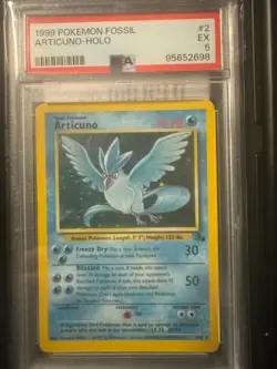 1999 Pokemon Articuno Holo 2/62 Fossil PSA 5 - Image 1