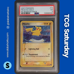 2007 POKEMON POP SERIES 5 PIKACHU RETAIL EXCLUSIVE HOLOFOILS INVERTED BACK PSA 5 - Image 1