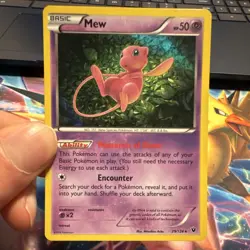 Mew Holo 29/124 XY Fates Collide Near Mint w/ Ink Error Raw Pokemon TCG Single - Image 1
