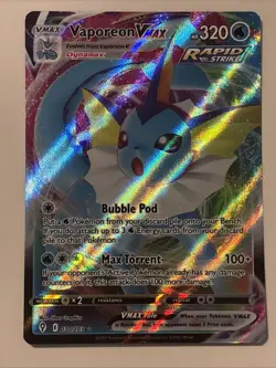 2021 Pokemon Vaporeon Vmax Rapid Strike 030/203 - Image 1
