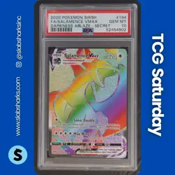 2020 POKEMON SWORD & SHIELD DARKNESS ABLAZE #194/189 SALAMENCE VMAX SR PSA 10 - Image 1