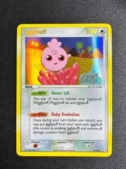 Pokemon Igglybuff 21/100 - Crystal Guardians – Reverse Holo Rare - Stamped - NM - Image 1