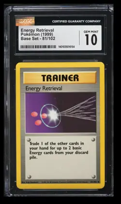 1999 Pokemon Base Set Energy Retrieval CGC 10 English #81/102 Vintage - Image 1