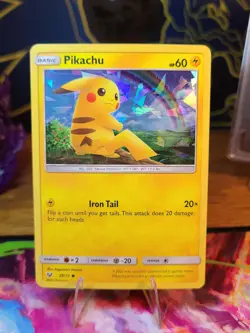 Pikachu 28/73 Cracked Ice Holo Pokemon Shining Legends LP - Image 1