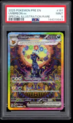 2025 POKEMON PRE EN EMBREON EX SPECIAL ILLUSTRATION RARE 161/131 PSA 9 MINT - Image 1