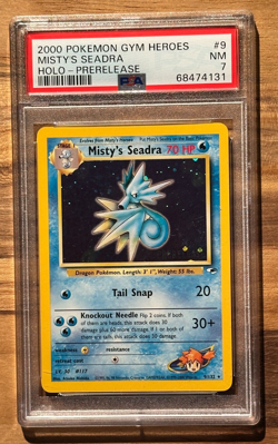 Pokemon Gym Heroes Misty's Seadra Prerelease PSA 7 Certification # 68474131 - Image 2