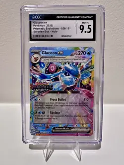 2025 Pokemon Prismatic Evolutions Glaceon ex 026/131 CGC 9.5 Mint+ Holo - Image 1