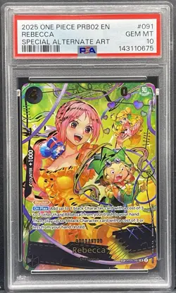 2025 ONE PIECE PRB02 EN #091 Rebecca SP PSA 10 Special Alternate Art - Image 1
