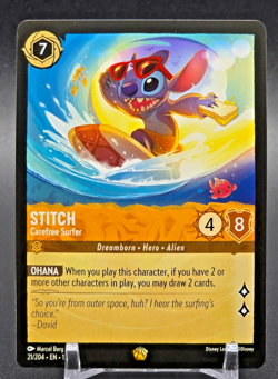 Disney Lorcana Fabled Stitch Carefree Surfer 24/204 Non-Foil - Image 1