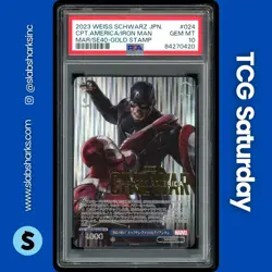 2023 WEISS SCHWARZ MARVEL (JP) #SE40-024 CPT. AMERICA IRON MAN GOLD STAMP PSA 10 - Image 1