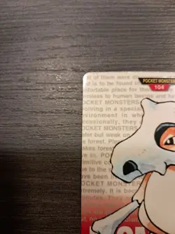 1996 Bandai Carddass Pokemon Japanese Red Version card Cubone No. 104 - Image 4