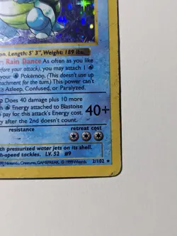 Blastoise 002/102 Base Set (Shadowless) Holo Vintage Pokemon Card Rare HP - Image 5