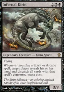 Moderate Play, English MTG Regular Infernal Kirin Saviors of Kamigawa Magic the - Image 1