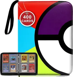 Pokemon Trading Card Binder Album 400 Cards Folder Storage Wallet Pokeball MTG - Image 1
