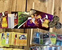 Pokemon Bulk Lot 300 Cards, Empty Tin, 100 Holo/Reverese Holo, 200 Non Holo TCG - Image 5