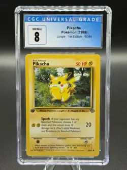 Pokemon Pikachu CGC 8 Jungle 1st Edition 1999 Regular Common 60/64 Card - Image 1