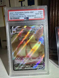 Pokemon Eevee VMAX !!!CRACKED FRONT!! Shining Fates Promo Mint Condition PSA10 - Image 1