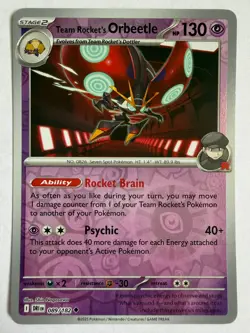 Pokemon TCG DRI Destined Rivals 089/182 Team Rocket's Orbeetle Reverse Holo - Image 1
