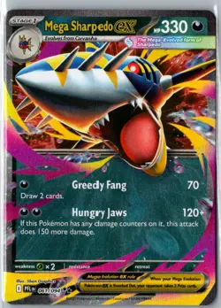 Mega Sharpedo ex - 061/094 Double Rare ME02: Phantasmal Flames NM Pokemon - Image 1