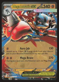 ME01: Mega Evolution Mega Lucario ex #077/132 Pokemon Card - Image 1