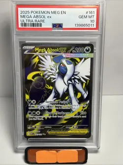 2025 POKEMON MEG EN-MEGA EVOLUTION ULTRA RARE #161 MEGA ABSOL EX PSA 10 - Image 1