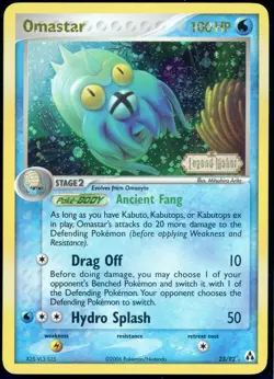 Pokemon TCG Omastar EX Legend Maker 23/92 Reverse Holo Rare - MP - Image 1