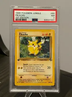 Pokemon 1999 Jungle Pikachu 1st Edition PSA 7 #60/64 Regular English TCG - Image 1