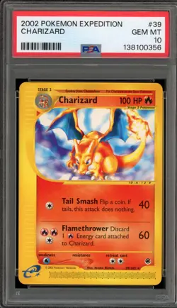 Pokemon Charizard Expedition NON Holo Rare #39 PSA 10 Gem Mint - Image 1
