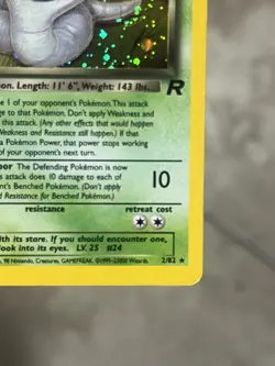 Pokemon TCG Dark Arbok 2/82 Team Rocket Unlimited Holo Rare 2000 - LP - Image 5