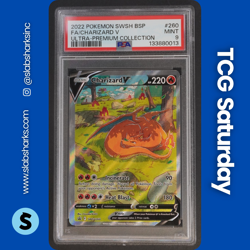 2019 POKEMON SWORD & SHIELD BLACK STAR PROMOS #SWSH260 CHARIZARD V PSA 9 - Image 1