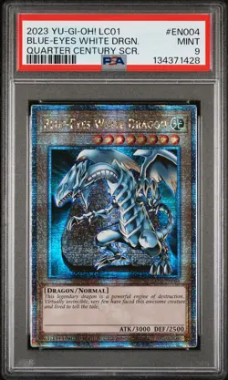 2023 YU-GI-OH! LC01-LEGEND COLL: 25TH ANV ED #EN004 BLUE-EYES WHITE DRAGON PSA 9 - Image 1