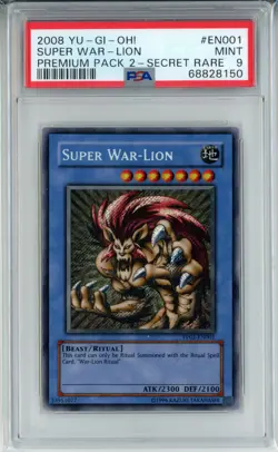 YUGIOH PREMIUM PP02-EN001 SUPER WAR-LION SECRET MISPRINT PSA 9 MINT #68828150 - Image 1
