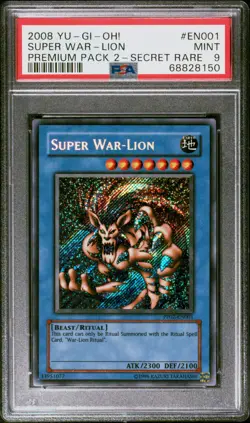 YUGIOH PREMIUM PP02-EN001 SUPER WAR-LION SECRET MISPRINT PSA 9 MINT #68828150 - Image 3