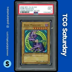 2002 YU-GI-OH! STARTER DECK YUGI #SDY-006 DARK MAGICIAN ASN/ENG 1ST ED. PSA 9 - Image 1