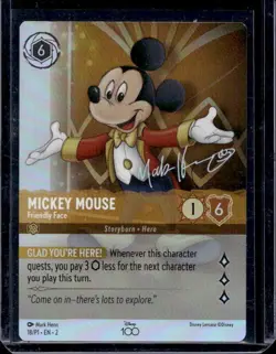 Disney Lorcana TCG Mickey Mouse Friendly Face 18/P1 Promo Card - Image 1