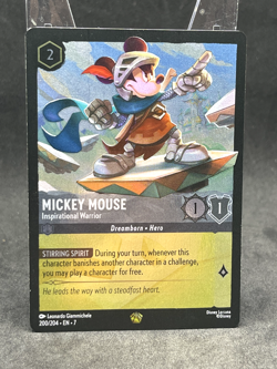 Disney Lorcana Mickey Mouse Inspirational Warrior-200/204-Legendary FOIL - Image 1