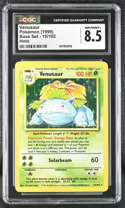 CGC 8.5 Venusaur 1999 Base Set 15/102 Holo Pokemon Card - Image 1