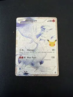 Pokemon Reshiram Full Art Holo Card 113/114 Celebrations Classic Collection - Image 1
